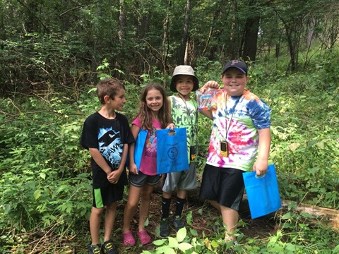 Four children outside